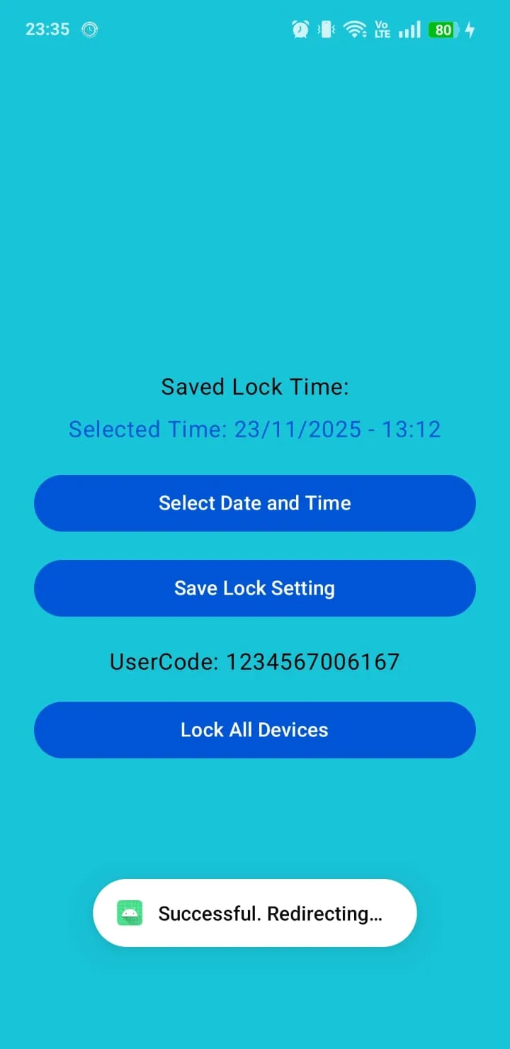 Screenshot der App Lock My Devices: Lock All Devices mit einem Code
